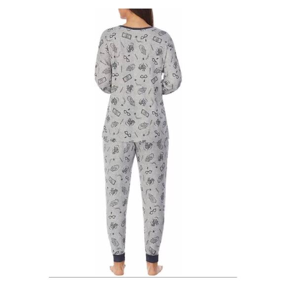 The Wizarding World Of Harry Potter Gray Icon Print Pajama Set Sz.XL - Picture 3 of 15